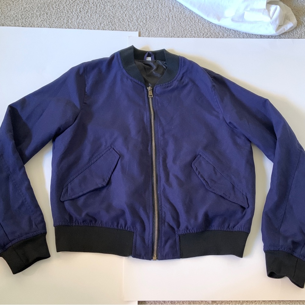 Blue Women Bomber Jacket